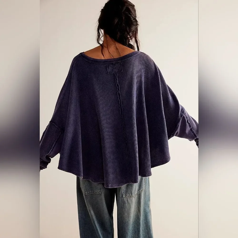 NWT/NWOT Free People Microphone Drop Thermal - Silver Pine